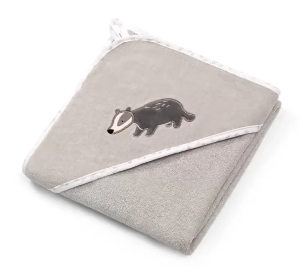 BABYONO Osuška s kapucí Velour 100 x 100 grey