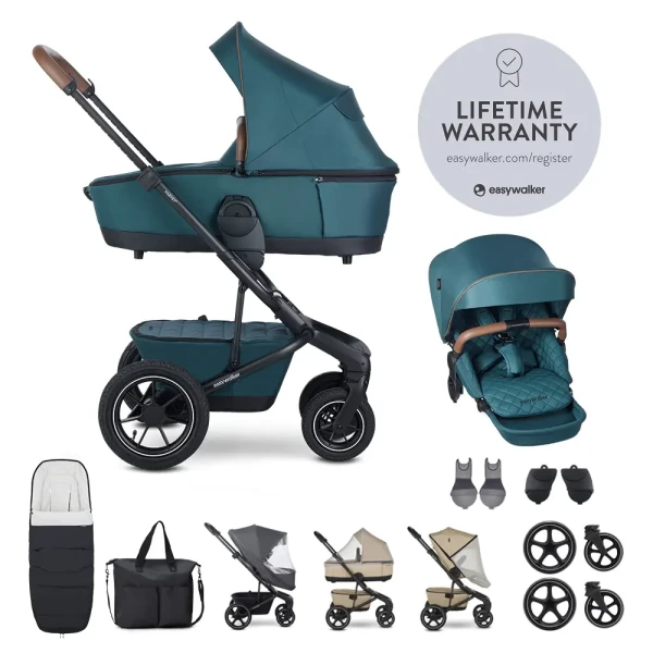 EASYWALKER Set XXL kočík kombinovaný Harvey 5 Air Premium Jade Green s príslušenstvom