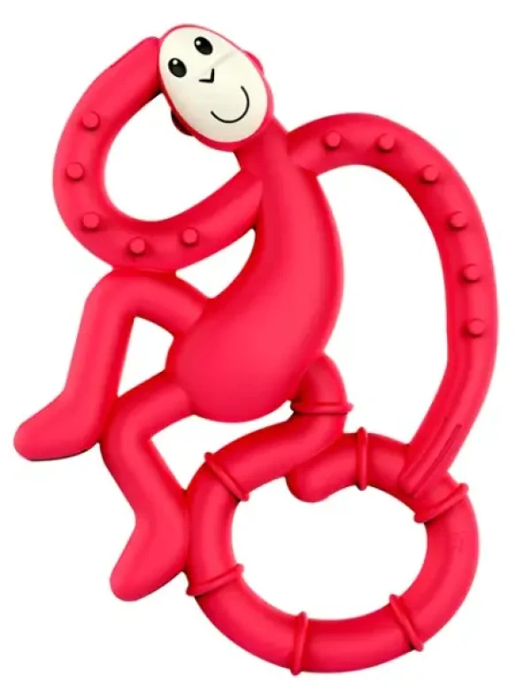 MATCHSTICK MONKEY Mini monkey hryzátko s antimikrobiálnym povrchom biocote rubínové