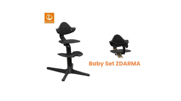 STOKKE® NOMI Stolička Black/Black + Baby set ZDARMA