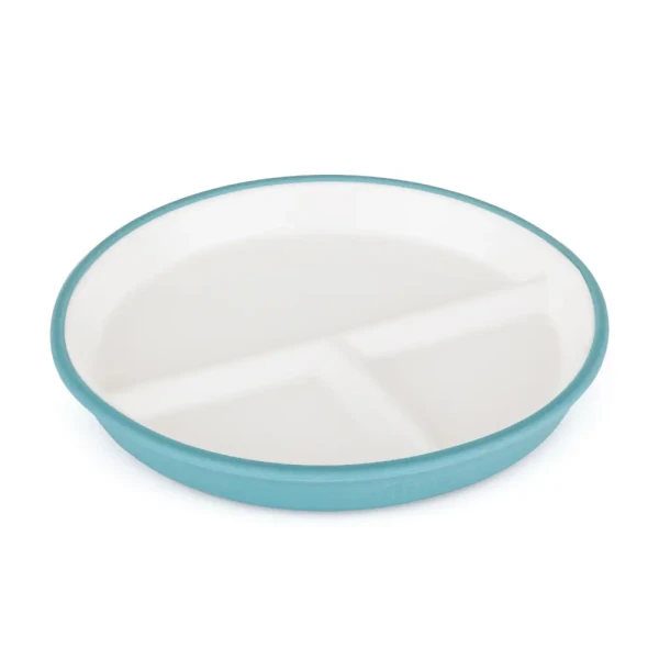 PETITE&MARS Tanier keramický so silikonovým obalom Teal Blue