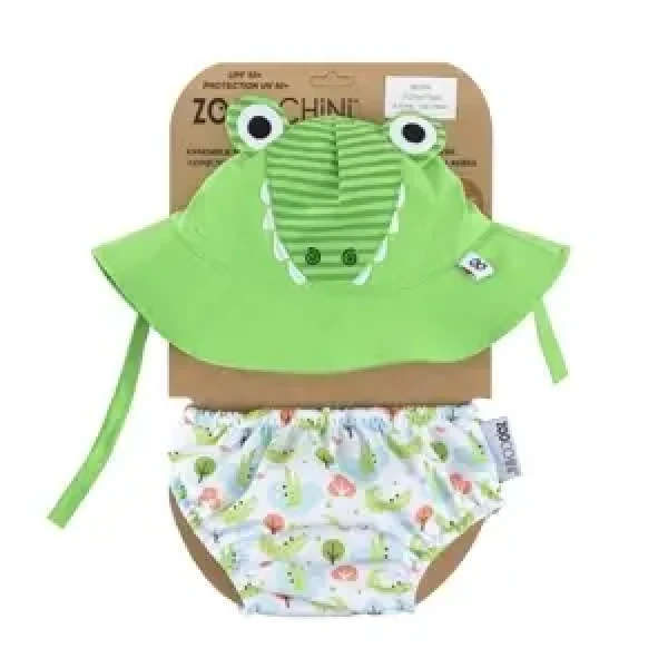 Zoocchini UV Set klobúčik a plavky Krokodíl 6 - 12 m