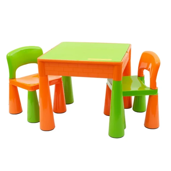 NEW BABY Detská sada stolček a dve stoličky oranžová