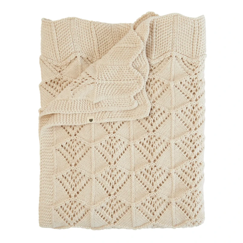 BIBS pletená vlnkovaná deka z BIO bavlny Vanilla
