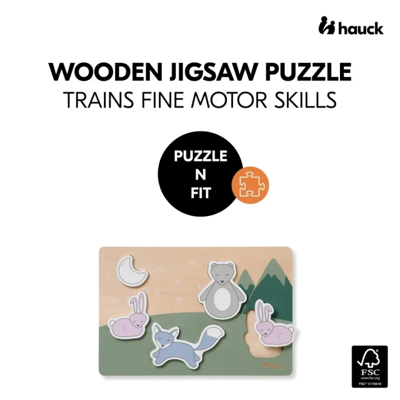 Hauck Puzzle drevené vkladacie Puzzle N Fit Forest