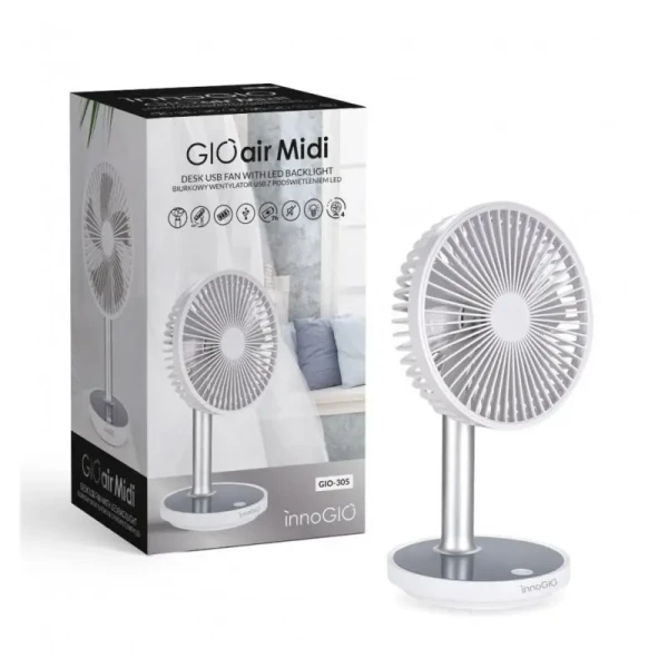 innoGIO Stolný USB ventilátor s podsvietením GIOair Midi