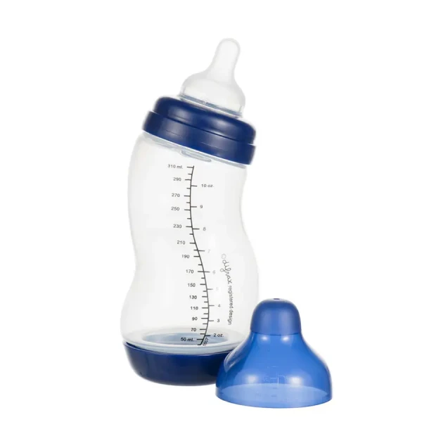 Dojčenská S-fľaška Difrax antikoliková široká tmavomodrá 310 ml
