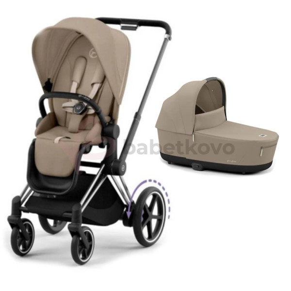 CYBEX E-PRIAM 2-kombinácia CHROME BLACK Cozy Beige