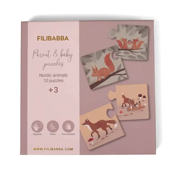 FILIBABBA PUZZLE RODIČ A DIEŤA – SEVERSKÉ ZVIERATKÁ