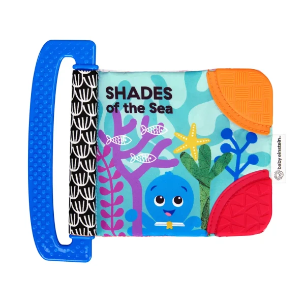 BABY EINSTEIN Knižka mäkká s hryzátkami a textúrami Shades of the Sea™, 0m+