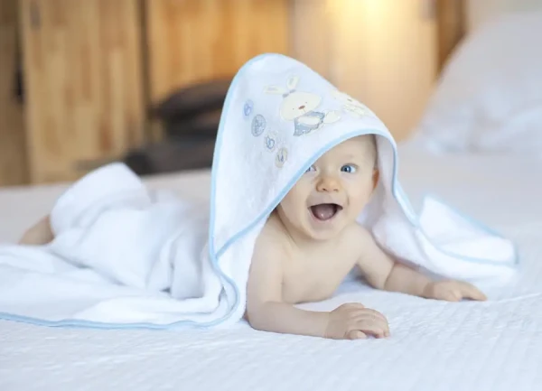 INTERBABY  Osuška froté BABY - BIELO/MODRÁ