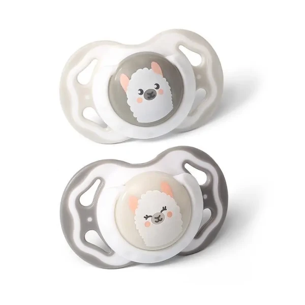 BABYONO Cumlík silikónový 3-6m+ lama 2 ks