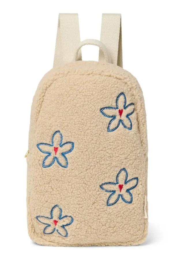 STUDIO NOOS - Teddy Mini BACKPACK - batôžtek  Ecru Flower Heart