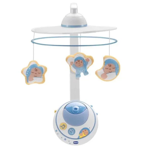 CHICCO Hudobný kolotoč a projektor s automatickým senzorom Magic Stars 2v1 modrá 0m+