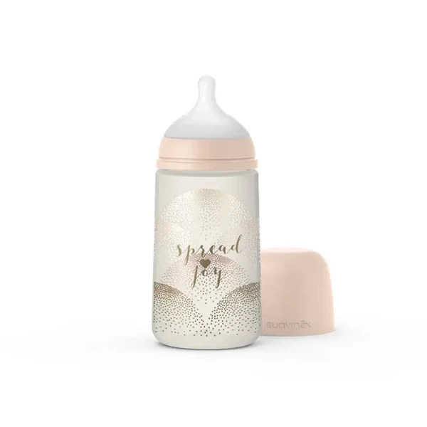 SUAVINEX Dojčenská fľaša JOY 270 ml fyziologická M - srdce