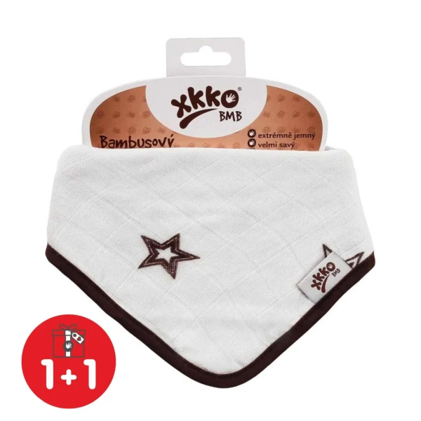 XKKO BMB Bambusová šatka - Natural Brown Stars