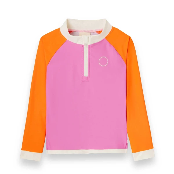 KiETLA ICONIK plavky s UV ochranou - tričko s dlhým rukávom - Pink Red 6-8 rokov