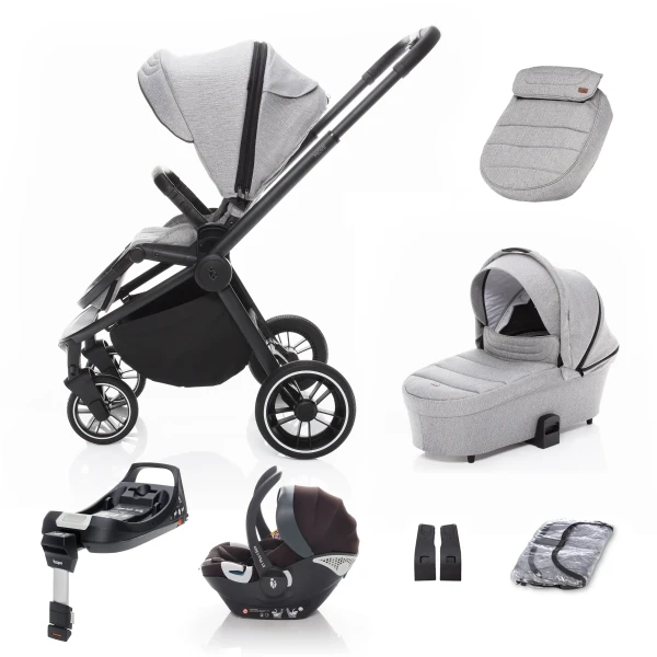 Zopa SET kočík Move+ korba+adaptéry+autosedačka+báza, Silver Grey/Black