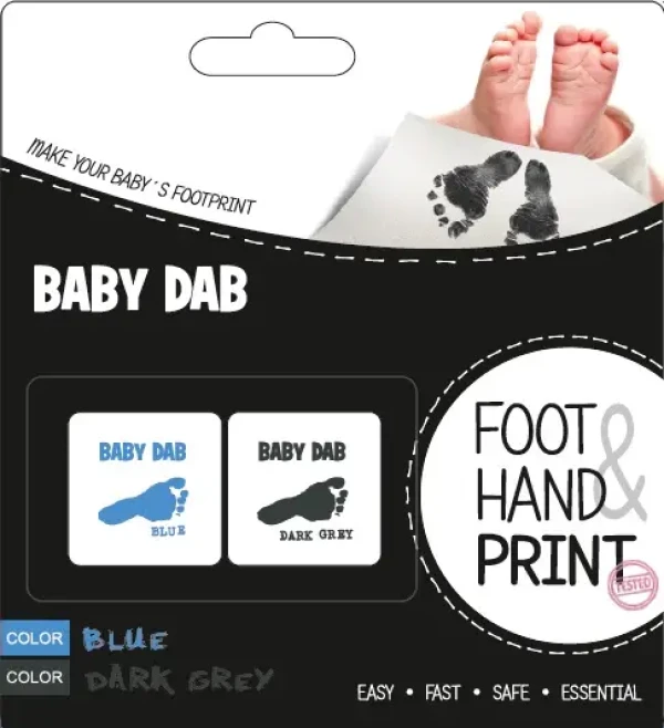 BABY DAB Farba na detské odtlačky 2ks modrá, šedá