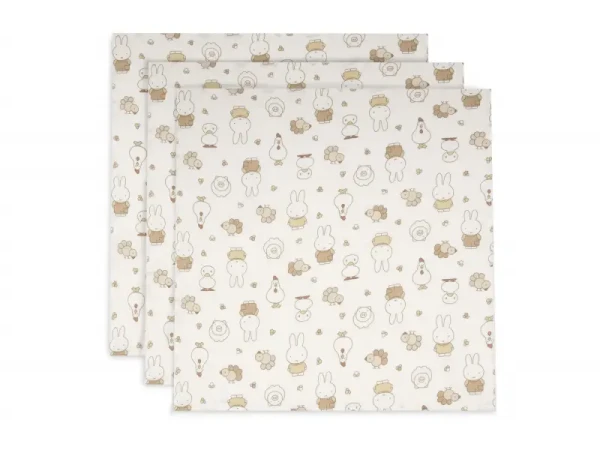 Jollein Plienky 3 ks 70x70 cm Miffy Family Farm