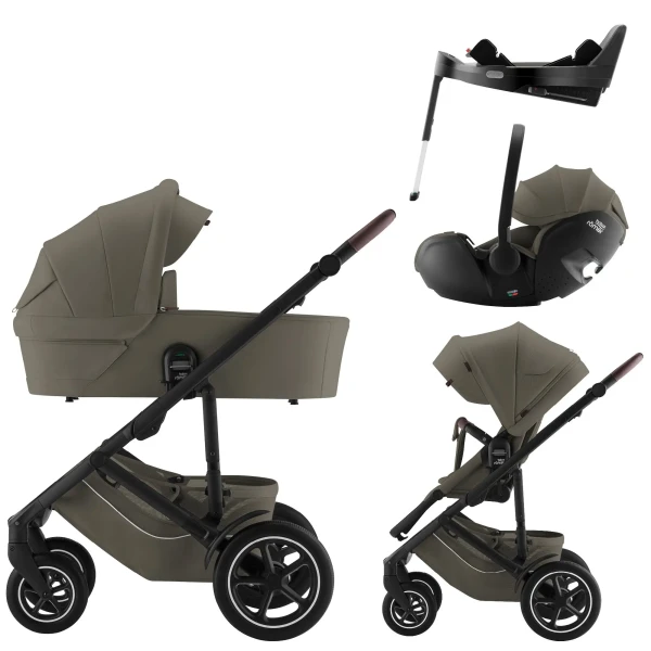 BRITAX Set Kočík Smile 5Z + hlboká vanička + autosedačka Baby-Safe PRO + Vário Base 5Z Lux, Urban Olive