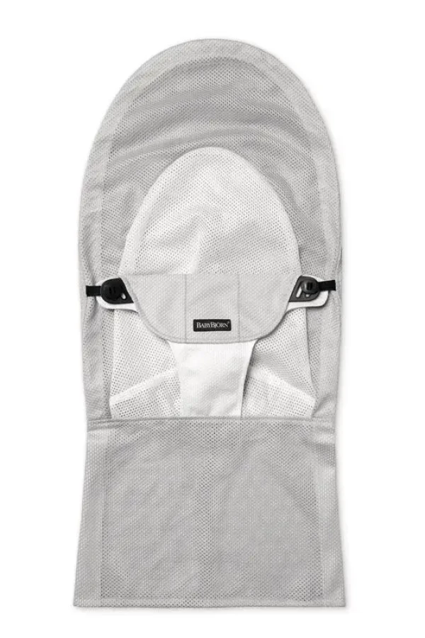 BABYBJORN Poťah na lehátko Soft Silver/White Mesh