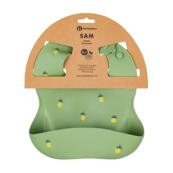 PETITE&MARS Podbradník silikónový Take&Match Sweet Pineaples 6m+