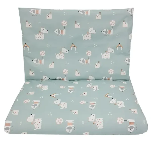 EKO Bielizeň posteľná 2-dielna bavlnená s potlačou Dogs Mint 40x60 cm, 90x120 cm
