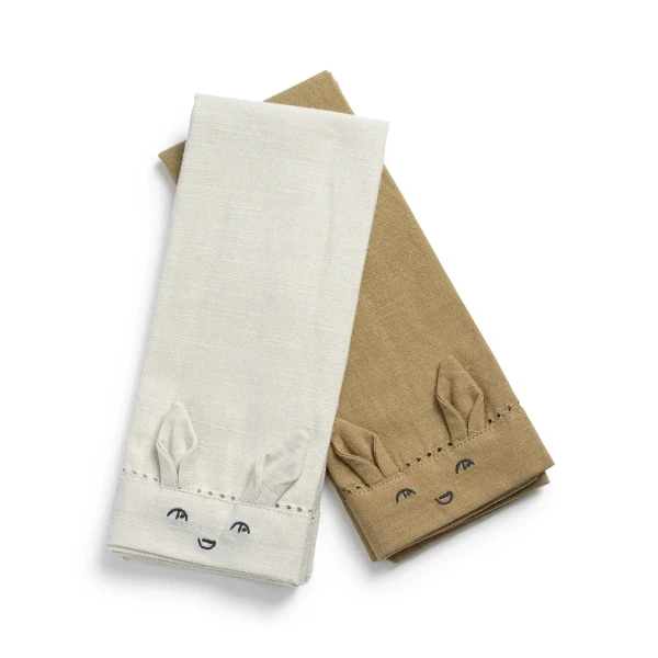 Elodie Details Bavlnené obrúsky Lily White & Warm Sand