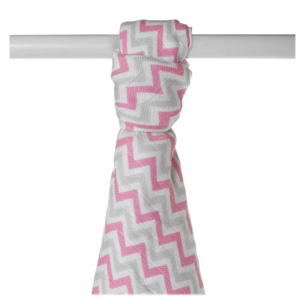 XKKO BMB Bambusová osuška 90x100 - Baby Pink Chevron