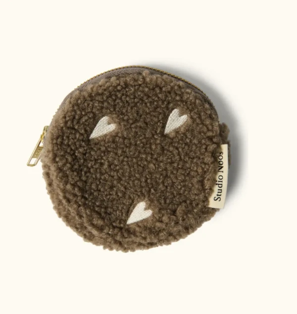 STUDIO NOOS - Teddy Hearts WALLET - PEŇAŽENKA Brown Hearts