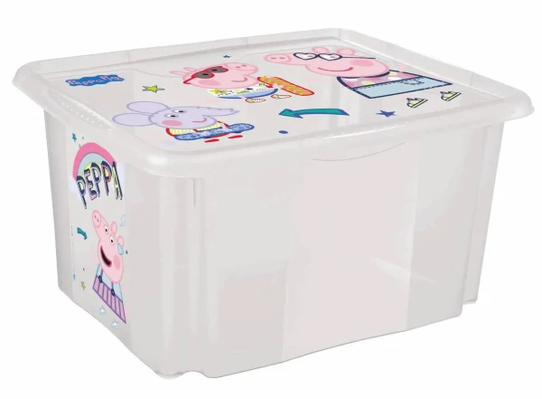 KEEEPER Úložný box s vekom veľký Peppa, Transparent