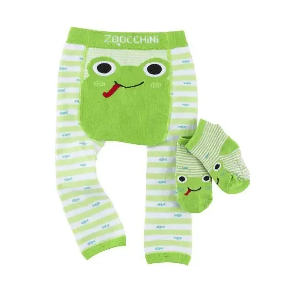 Zoocchini Set  legínky a ponožky Žabka  6 - 12 m
