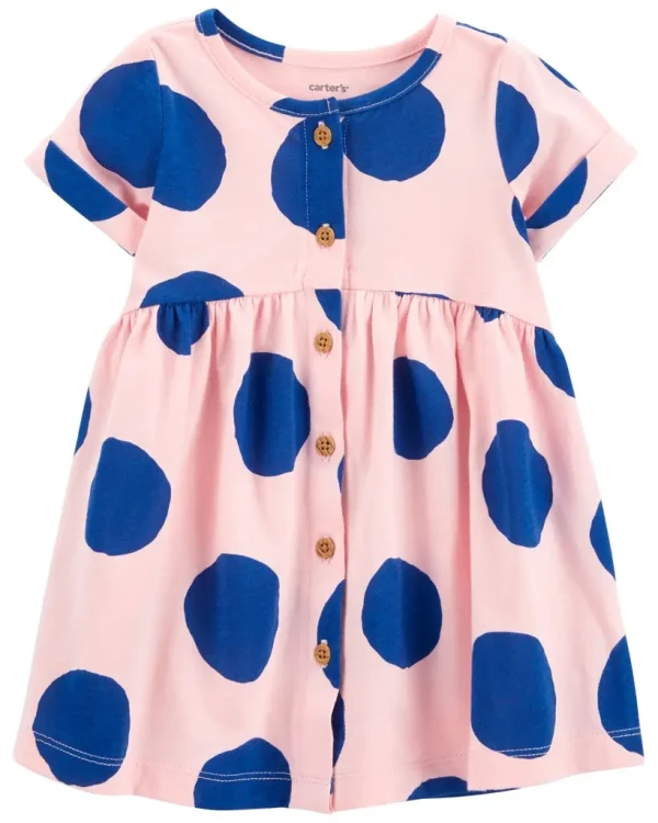 CARTER'S Šaty Blue Dots dievča 6m