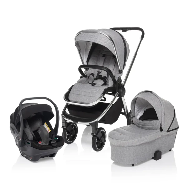 ZOPA SET Športový kočík Move Cross + vanička XL + autosedačka, Silver Grey/Silver