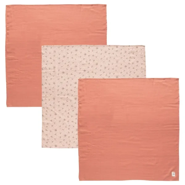 Bebe-Jou Mušelínová plienka 70x70 cm set 3ks Fabulous Wish Pink