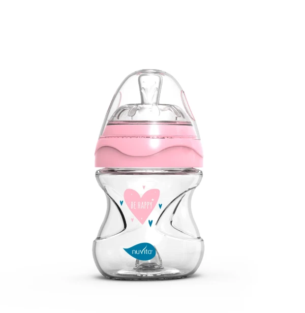 NUVITA Fľaša 140ml, Glass/Pink