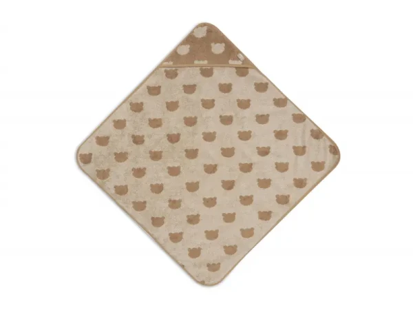 Jollein Osuška s kapucňou froté 75x75 cm Jacquard Teddy Bear