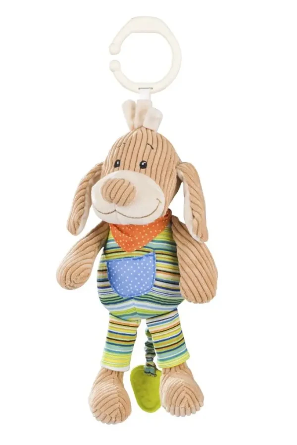 BABYONO Hračka hudobná s hryzačkou na C krúžku psík