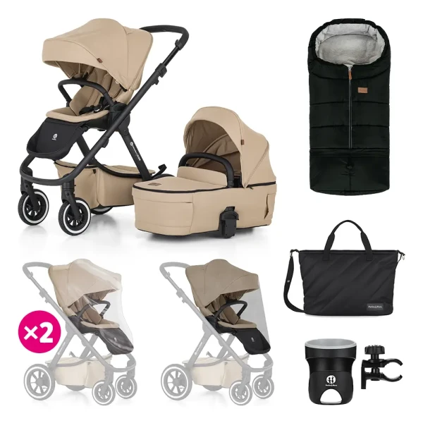 PETITE&MARS SET XXL Kočík kombinovaný ICON 2V1 AIR Mocha Beige