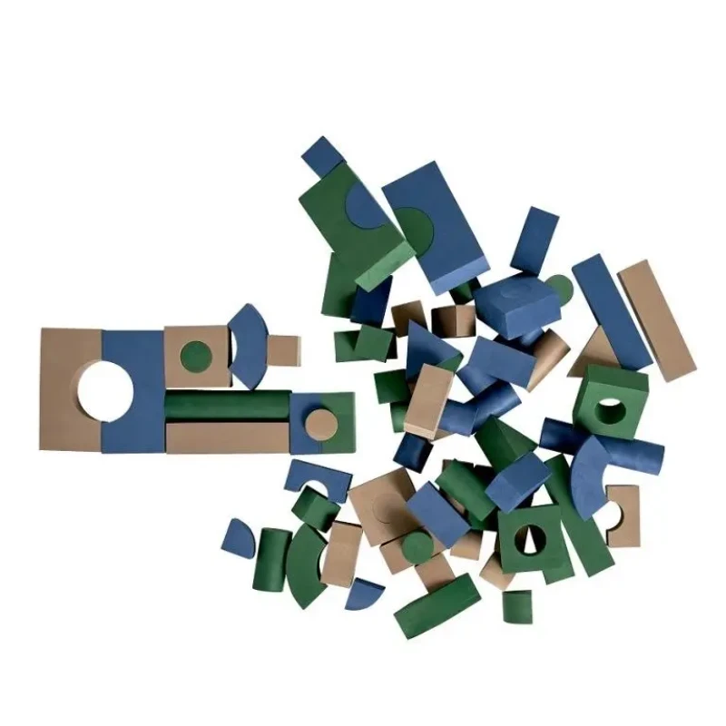 Baby Dan Soft Blocks mäkké hracie kocky, modrá/zelená