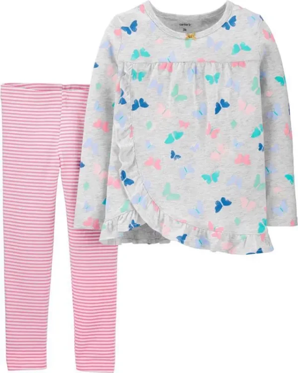 CARTER'S Set 2dielny tričko, legíny Butterfly dievča 6 m /veľ. 68