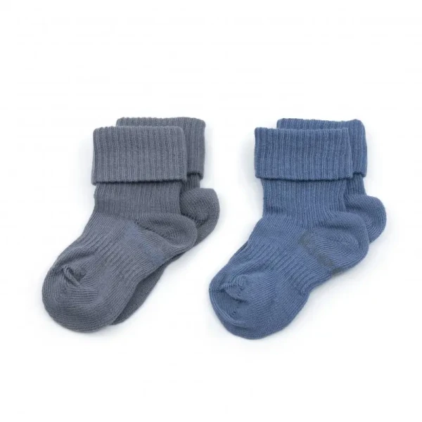 KipKep Detské ponožky Stay-on-Socks 0-6m 2páry Denim Blue