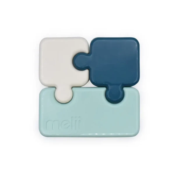 Melii Desiatový box Puzzle 850 ml - Luxe mätový/modrý