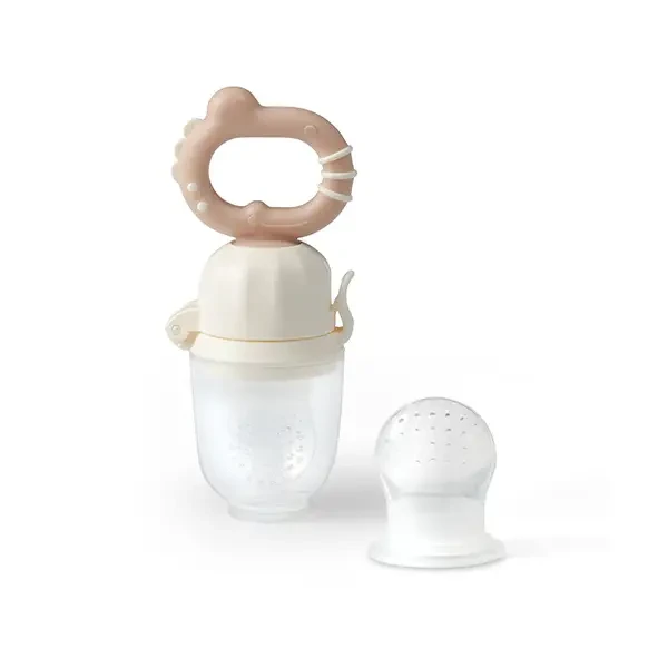 BABYONO Hryzačka na podávanie jedla Dino béžová 6m+