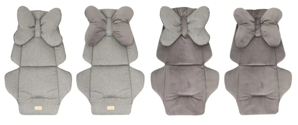 Bomimi Vložka do kočíka obojstranná s vankúšikom, MELANGE/GREY minky