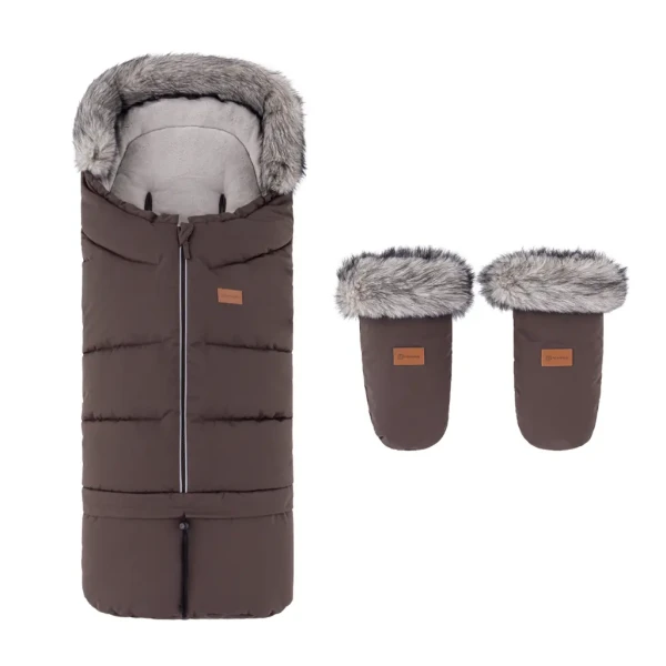 PETITE&MARS Set zimný fusak Arctic 4v1 + rukavice na kočík Fjora Rich Brown