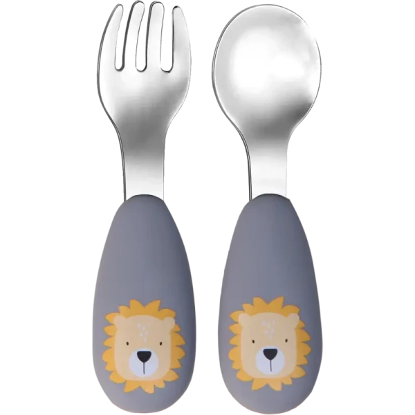 TRYCO Nerezová lyžička & vidlička Lion, Dusty Blue