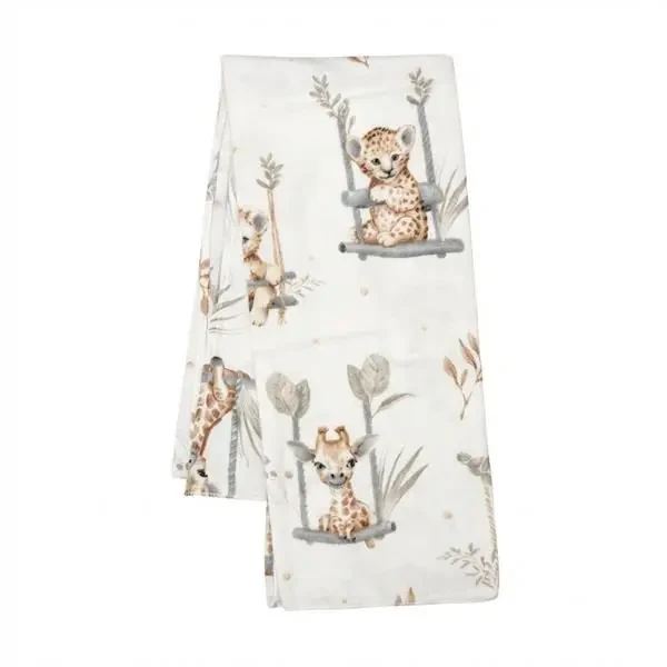 New Baby Flanelová plienka s potlačou ZOO beige