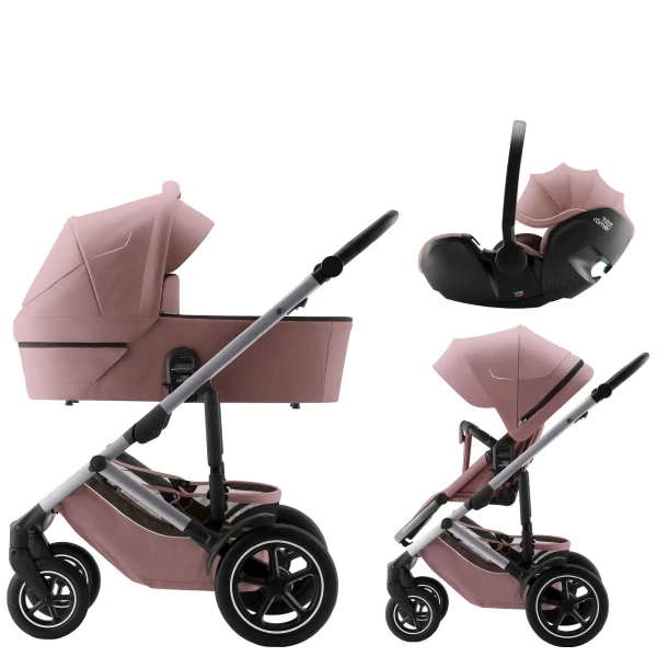 BRITAX Set Kočík Smile 5Z + hlboká vanička + autosedačka PRO, Dusty Rose